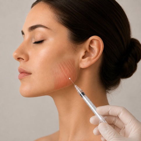 Masseter-Botox-Injektion in den Kaumuskel